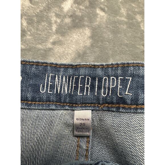 Jennifer Lopez Distressed Boyfriend Jeans Women's Size 20W Blue Denim - Picture 9 of 13
